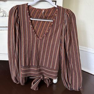 Free people colorful long sleeved top